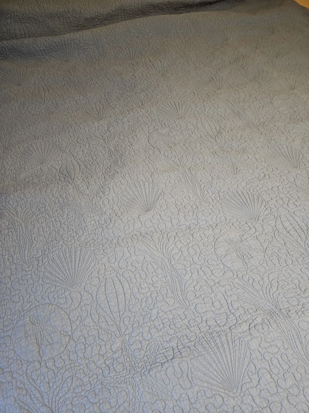 Light Blue Quilted Bedspread - Brand